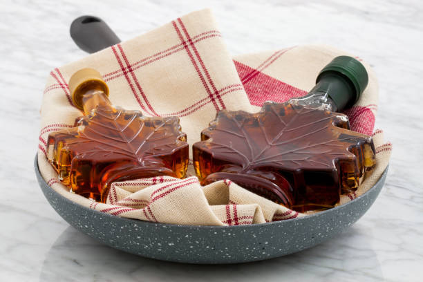 deliciuous maple syrup stock photo