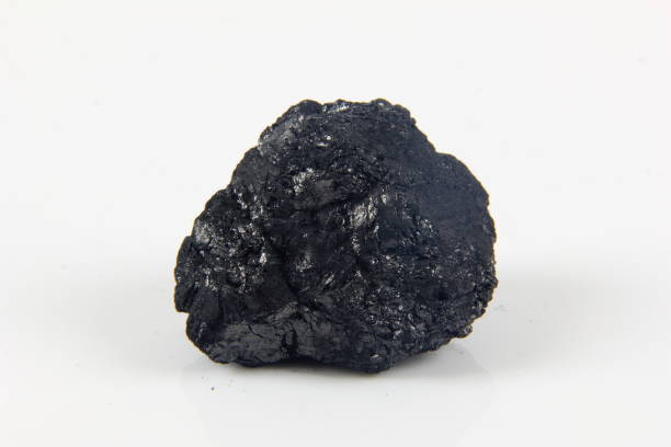 Carvão em fundo branco - foto de acervo