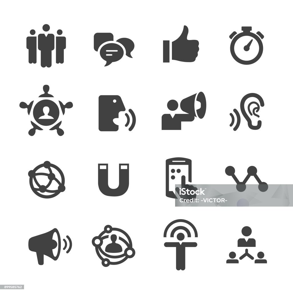 Influencer Marketing Icons - Acme Series Influencer Marketing, business, marketing, Account-Based Marketing, Word-of-Mouth Marketing, social media, sale, communication, Icon Symbol stock vector