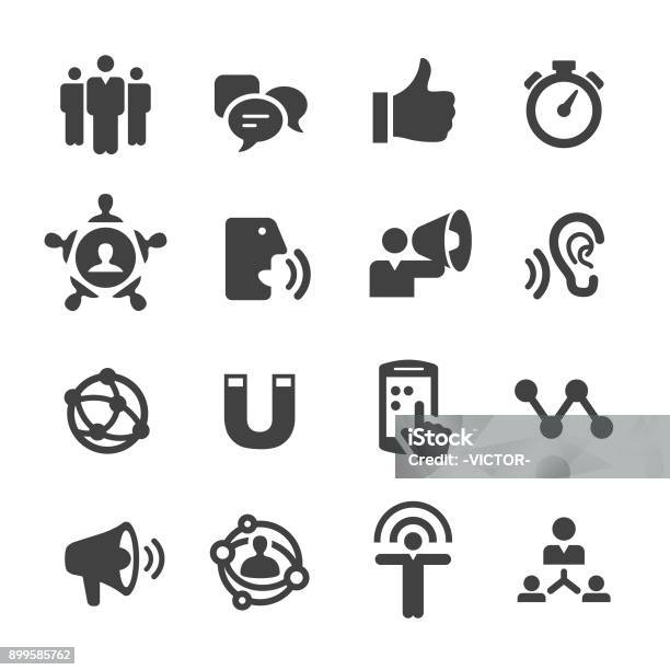 Influencer Marketing Icons Acme Series Stock Illustration - Download Image Now - Icon Symbol, Advertisement, Marketing