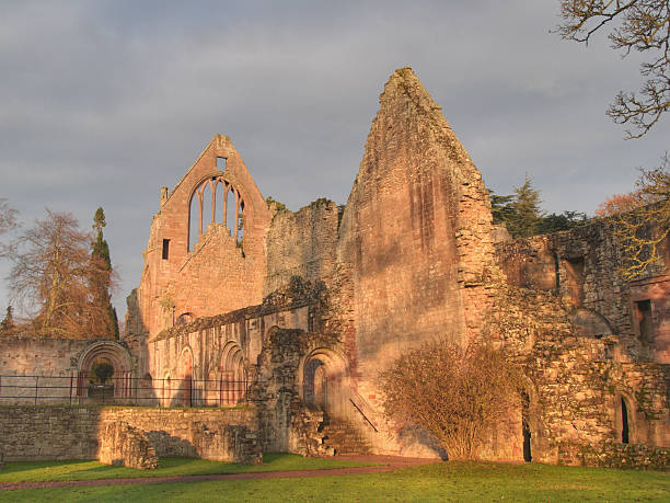 Abbey Ruins near Drybugh Scotland stock photo