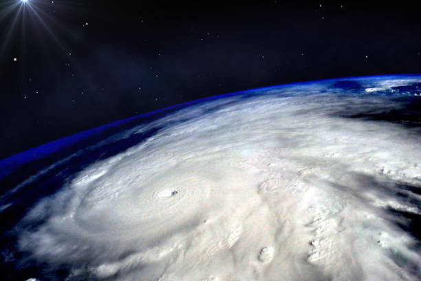 Hurricane typhoon over planet Earth viewed from space. Elements of image are furnished by NASA. Hurricane typhoon over planet Earth viewed from space. Elements of image are furnished by NASA. typhoon satellite stock pictures, royalty-free photos & images