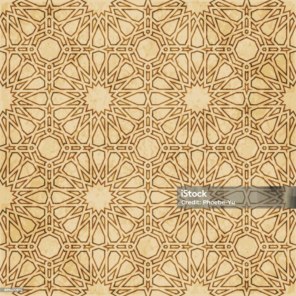 Retro Brown Islam Seamless Geometry Pattern Background Eastern Style ...