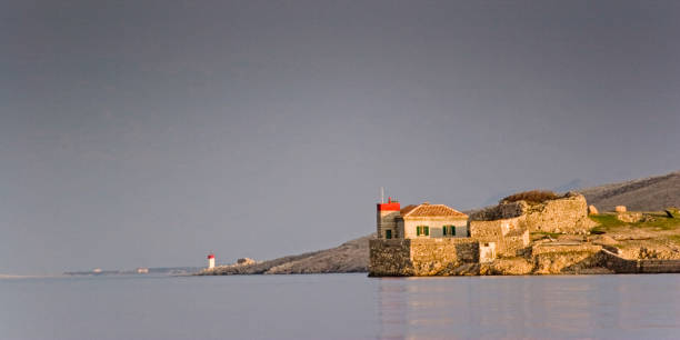 House in fortifications guards the transit traffic on the Velebit channel between the island of Krk and the mainland