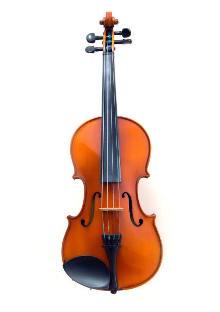 Violin on white background Front view of a red violin isolated on white background orchestra photos stock pictures, royalty-free photos & images