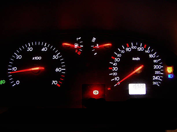 auto dashboard - miles counter foto e immagini stock