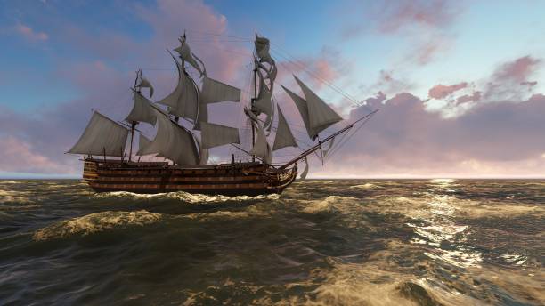 istock Sailboat at sea in the evening at sunset 3d illustration 899610020