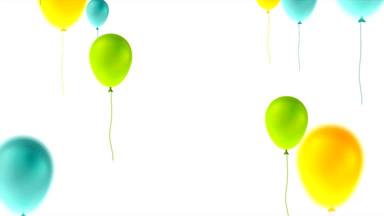 Colorful balloons happy birthday abstract video animation