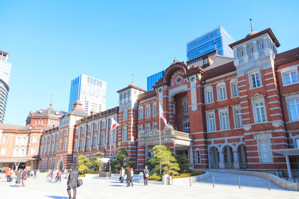 도쿄 관측소 - tokyo station railroad station chiyoda ward building exterior 뉴스 사진 이미지