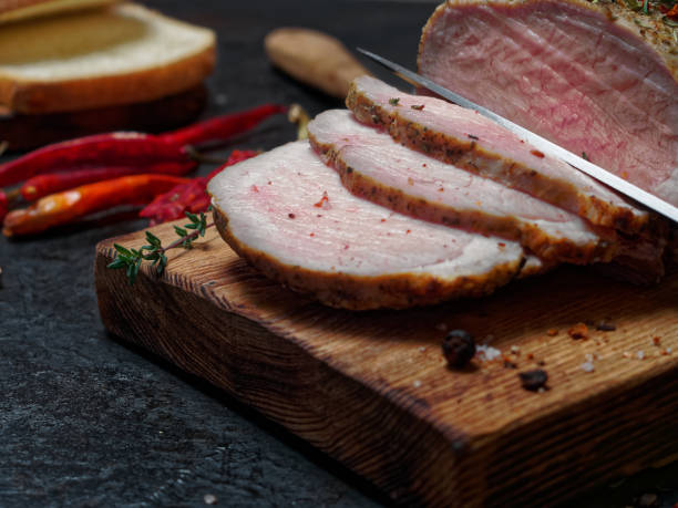 istock Baked tenderloin with chili peppers 899610926