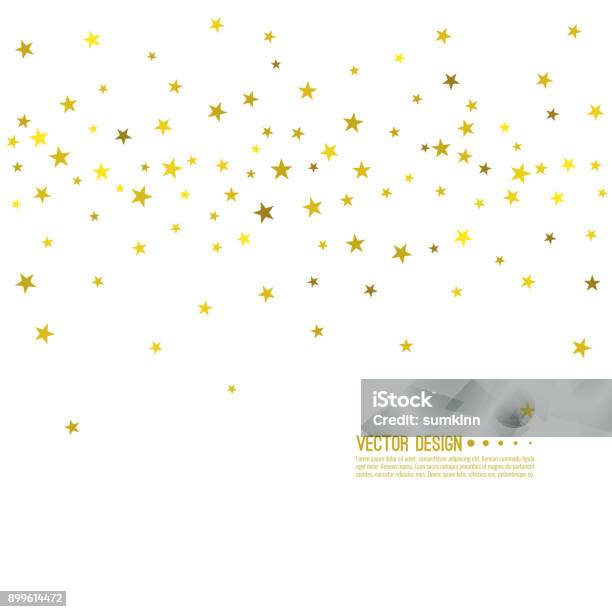 Abstract Vector Background With Starry Stock Illustration - Download Image Now - Star - Space, Star Shape, Gold - Metal