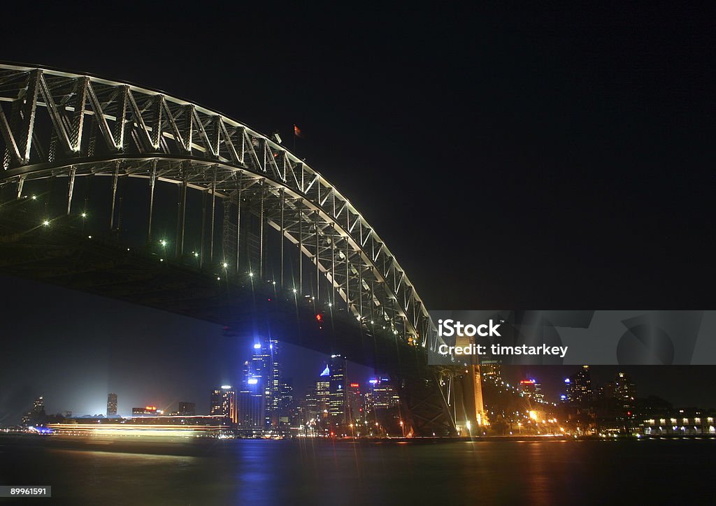 sydney bridge di notte - Foto stock royalty-free di Acqua