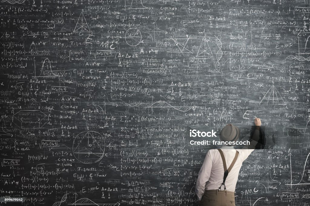 weiser Mann bekam mathematisches Problemlösung - Lizenzfrei Mathematik Stock-Foto