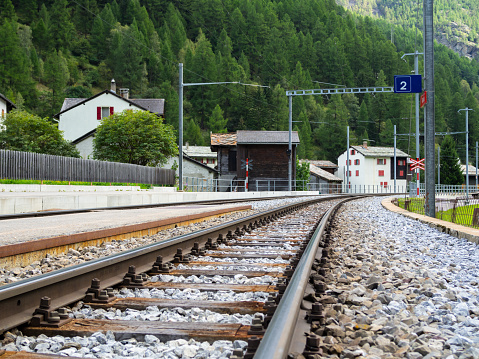 Rail way close up in Switzerland