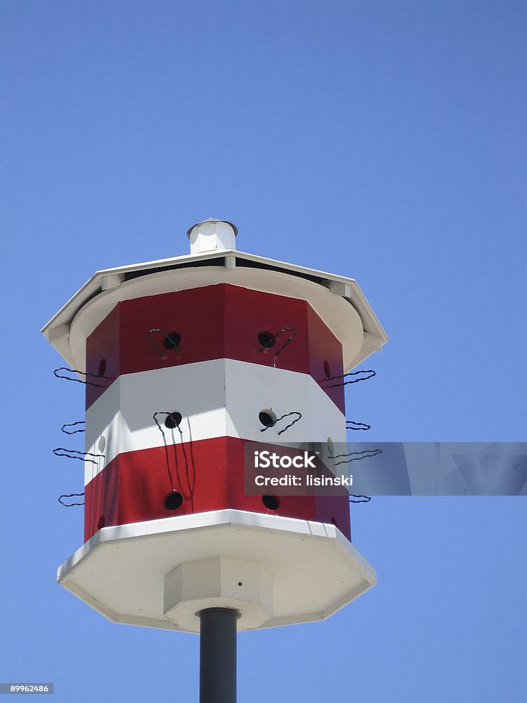 Nautical praia Birdhouse - Foto de stock de Branco royalty-free