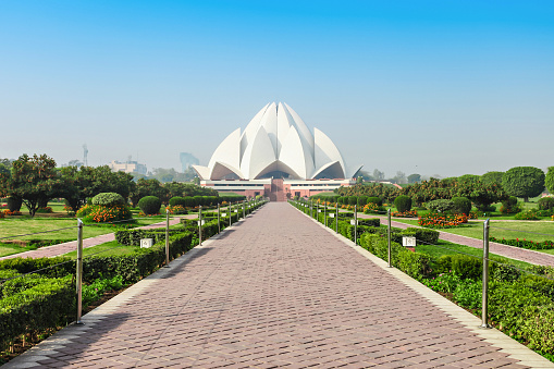 The Lotus Temple, located in New Delhi, India, is a Bahai House of Worship