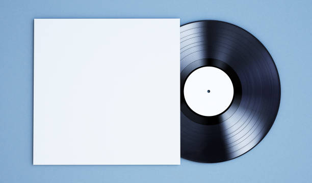 vinyl record mockup 3d rendering of vinyl record mockup digital jukebox stock pictures, royalty-free photos & images
