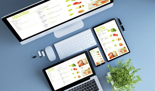istock top view blue devices online supermarket 899629748