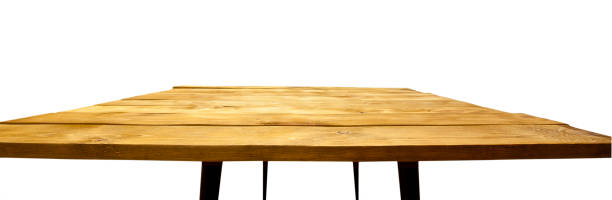 istock Old  wooden desk on white background 899639886