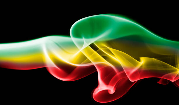 istock Ethiopia national smoke flag 899640178