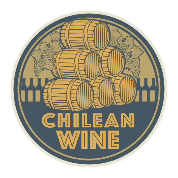Vintage wine label or stamp Vintage wine label or stamp, text Chilean Wine, vector illustration chilean wine stock illustrations