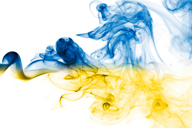 istock Ukraine national smoke flag 899649682