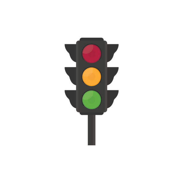 Flat traffic light illustration vector art illustration