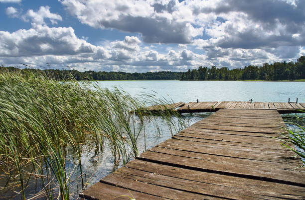 istock A wooden pier on a lake 899678264
