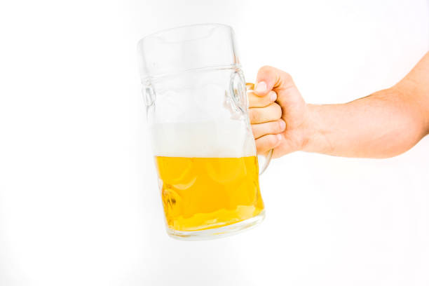 Beer Background. Ice Cold Beer Glass With Water Drops Condensation. Close up.