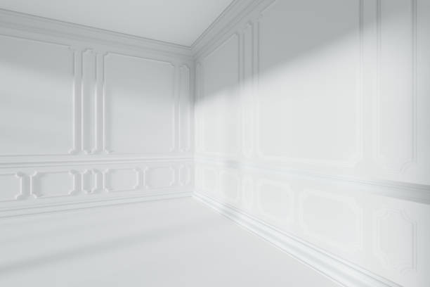 istock White empty room corner with classic style decor on walls 899691002