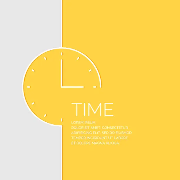 Vector illustration of Time in a linear style. Vector illustration