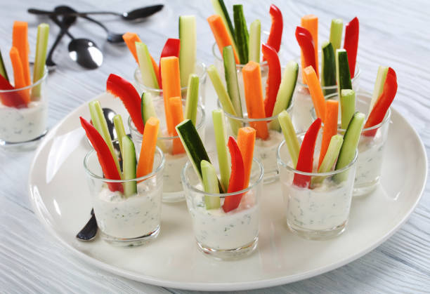 istock individual vegetarian Cocktail shots, close-up 899698692