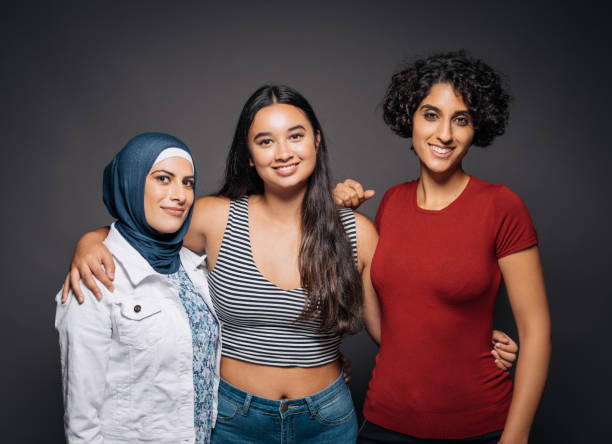 istock Portrait of three women from different ethnic groups 899718974