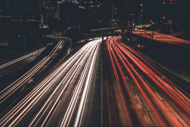 istock Modern city lights with long exposure 899723620