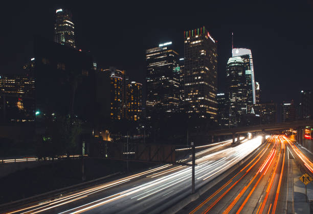 istock Modern city lights with long exposure 899723626