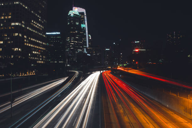 istock Modern city lights with long exposure 899723656