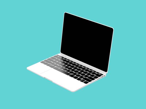 istock Laptop with black screen isolated on blue background 3D illustration render 899724492