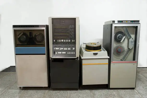 Photo of old mainframe supercomputers