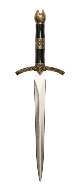 Sword Ornate Dagger Sword Isolated on a White Background. medieval photos stock pictures, royalty-free photos & images