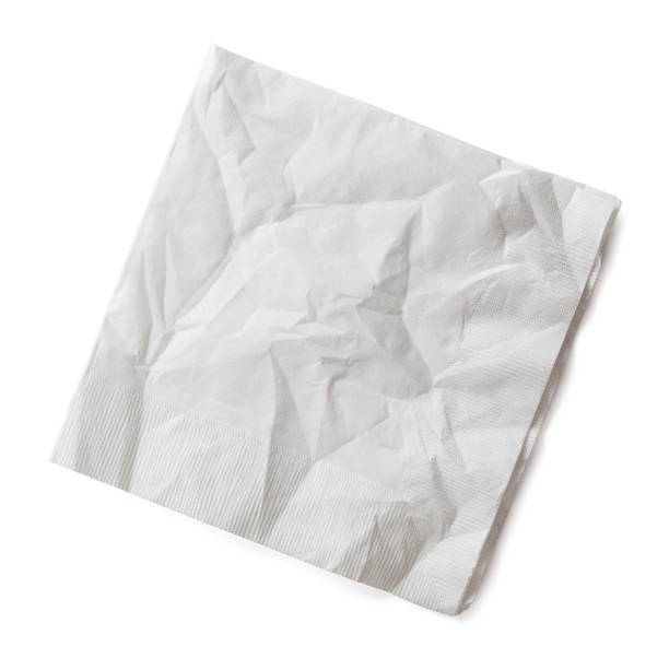 wrinkled napkin - napkin imagens e fotografias de stock