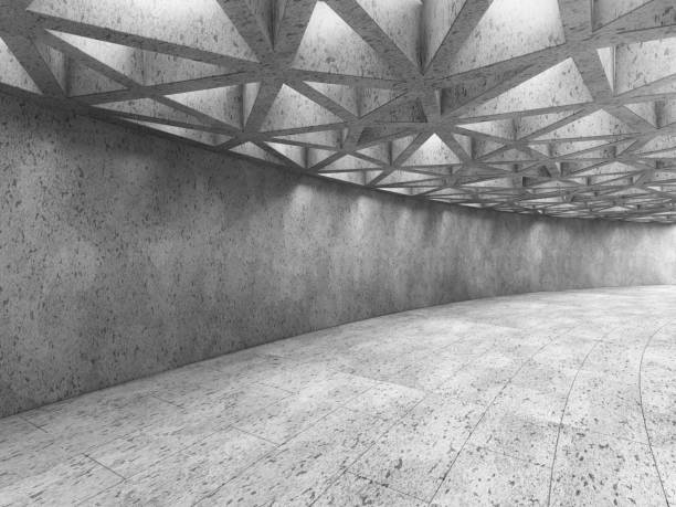 istock Architectural concept, abstract concrete interior in modern building. 899739528