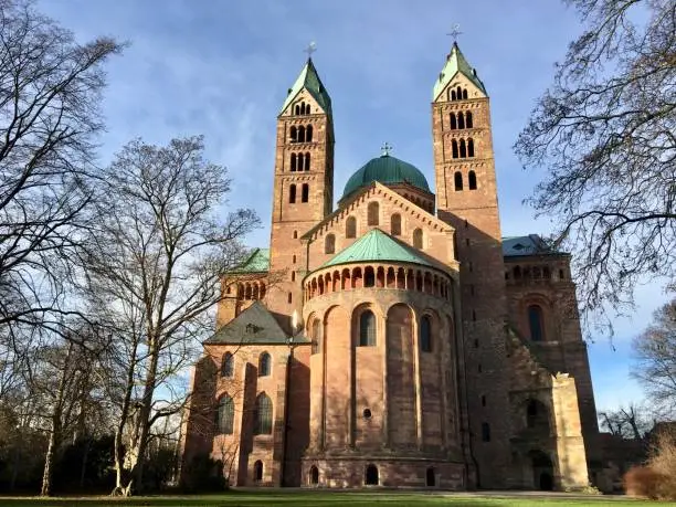 Speyer Cathedral, a Romanesque cathedral listed on the UNESCO World-Heritage list, in southwestern Germany.