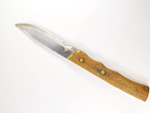 istock table knife with a wooden handle on a white background 899754502