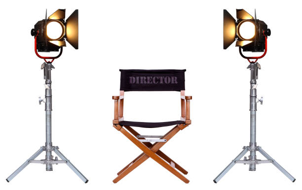 istock Director's Chair with Studio Light on a metal stand. 899758244