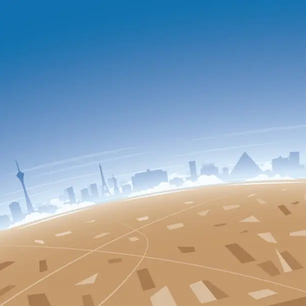 Vector illustration of Las Vegas Skyline Aerial View