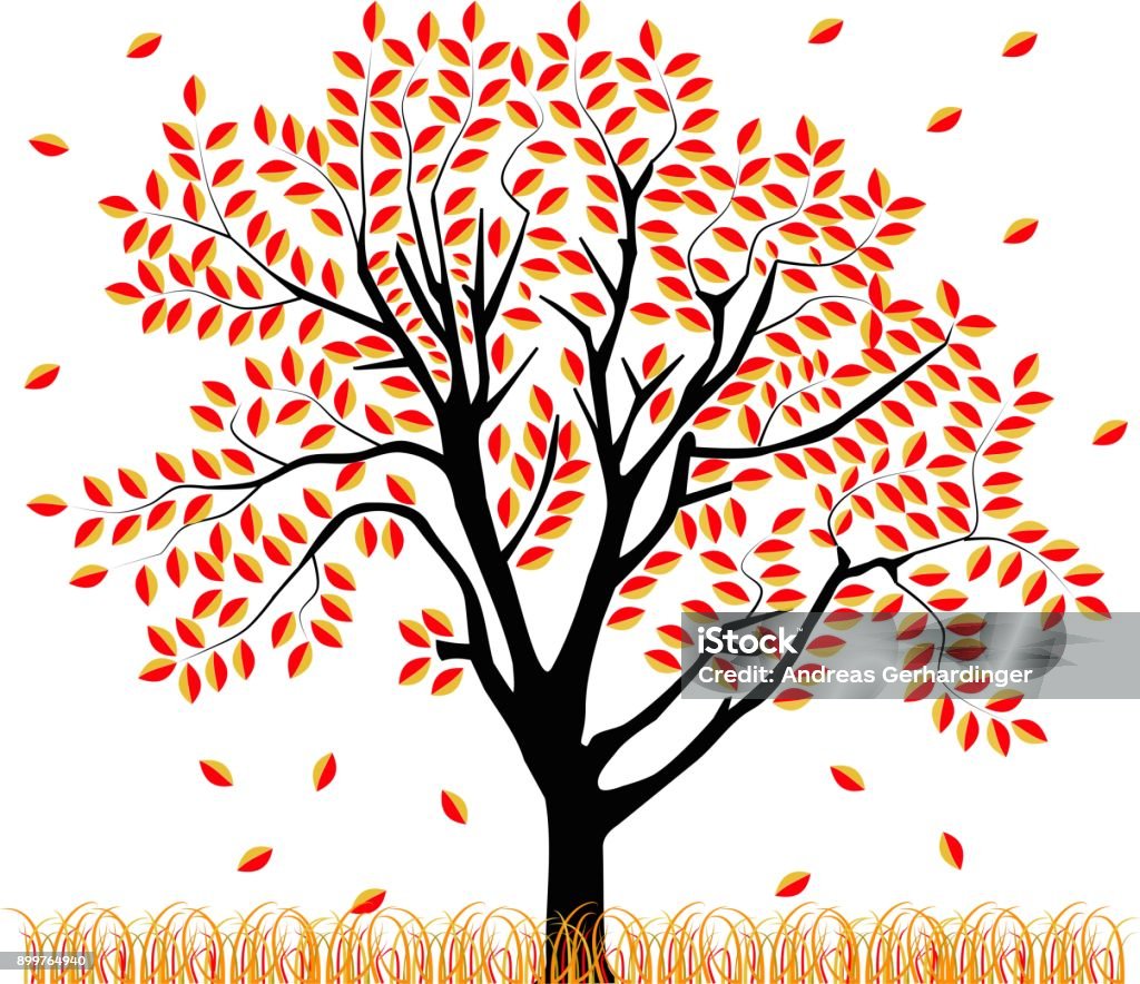 Hình Ảnh Vector Của Một Cái Cây Vào Mùa Thu Hình minh họa Sẵn có ...
