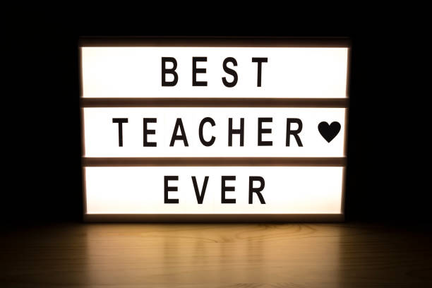 istock Best teacher ever light box sign board 899768002