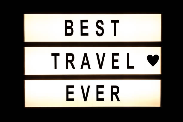 istock Best travel ever hanging light box 899768028