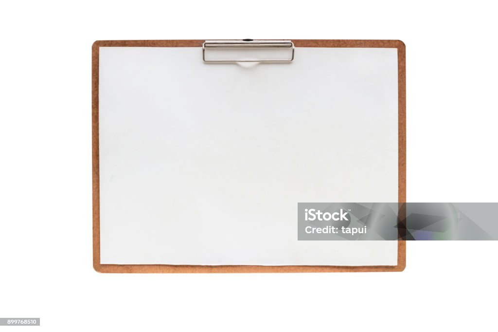 drawing board ,isolated on white background with clipping path. Clipboard Stock Photo