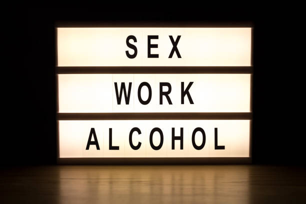 istock Sex, work, alcohol light box sign board 899769082